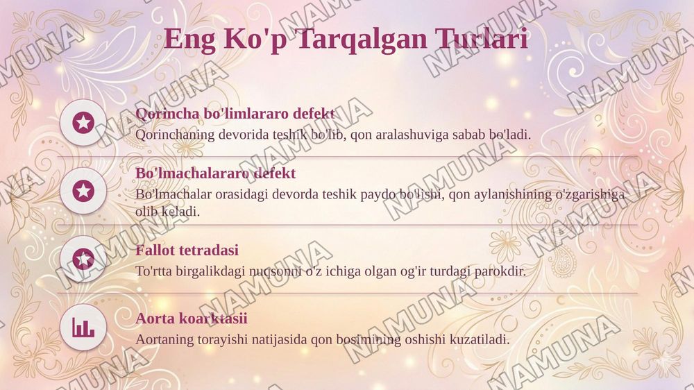 Neonatal chaqaloqlarda yurak paroklari ( Oq paroklari) — taqdimot, 6-slayd