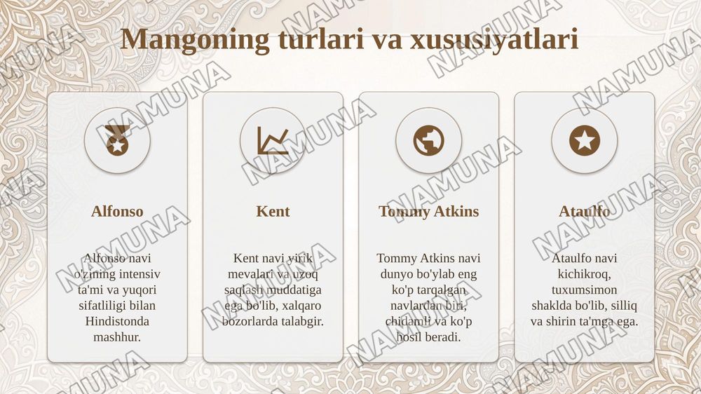 Har xil tropik meva oʻsimliklari va ularning turlari — taqdimot, 5-slayd