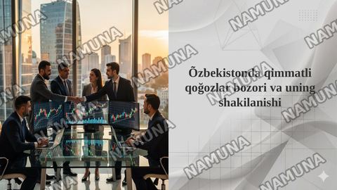Õzbekistonda qimmatli qoğozlar bozori va uning shakilanishi — taqdimot