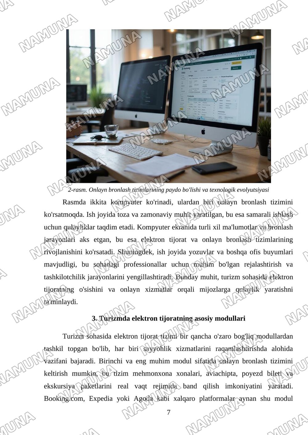 Turizmda elektron tijorat va onlayn bronlash tizimlarining rivojlanishi — mustaqil ish, 7-varaq