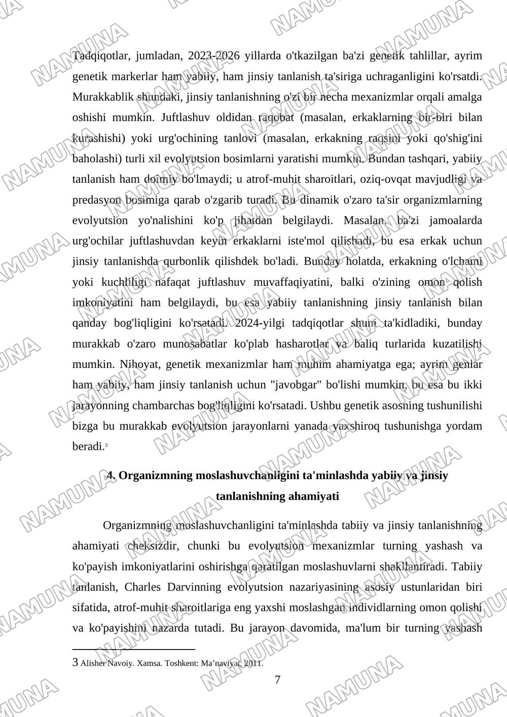 yabiiy va jinsiy tanlanish nazariyalari — referat, 7-varaq