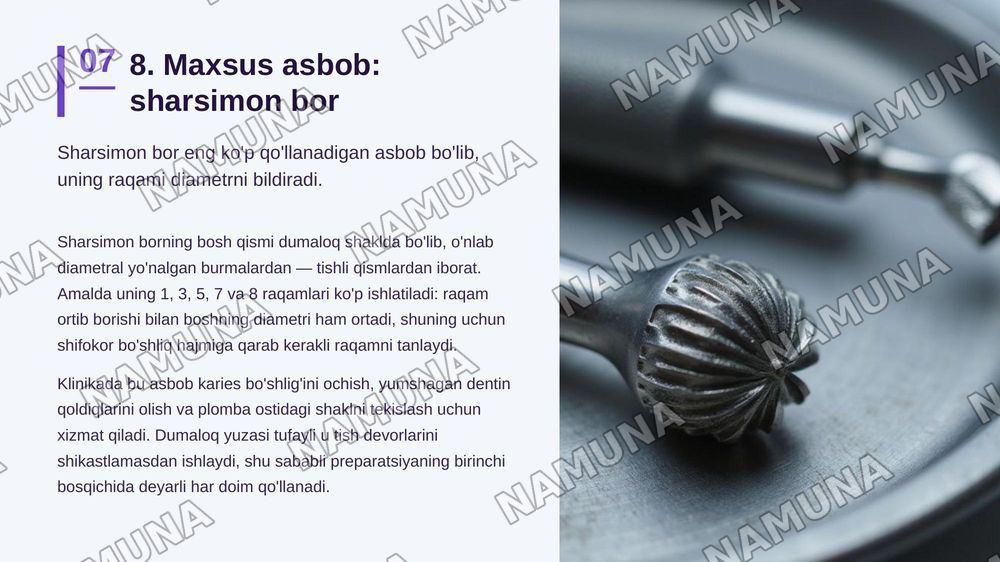 Rotasion Asboblarning Standartizatsiyasi — zamonaviy taqdimot, 8-slayd