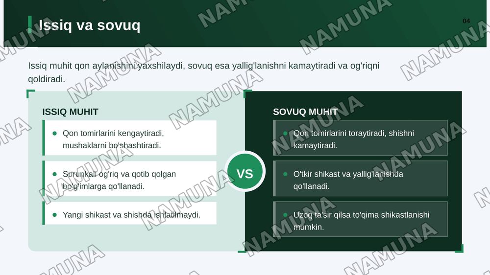 Tibbiyotda issiq va sovuq muhitlardan foydalanish Kriogen usuli — zamonaviy taqdimot, 5-slayd