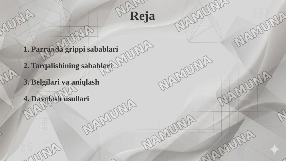 Insonlarda kuzatiladigan parranda grippi. Etiologiya, epidemiologiya, klinikasi, diagnostika, davolash. — taqdimot, 2-slayd