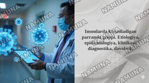 Insonlarda kuzatiladigan parranda grippi. Etiologiya, epidemiologiya, klinikasi, diagnostika, davolash. — taqdimot