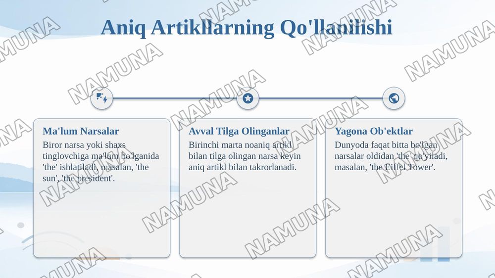 Aniq va noaniq artikllar — taqdimot, 8-slayd