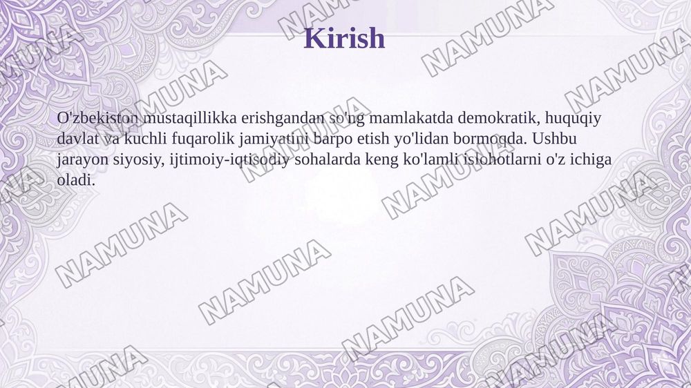O‘zbekistonda demokratik, fuqarolik jamiyati asoslari shakllanishi — taqdimot, 3-slayd