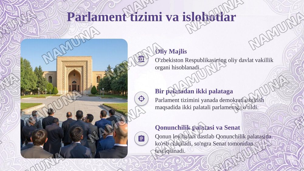 O‘zbekistonda demokratik, fuqarolik jamiyati asoslari shakllanishi — taqdimot, 6-slayd