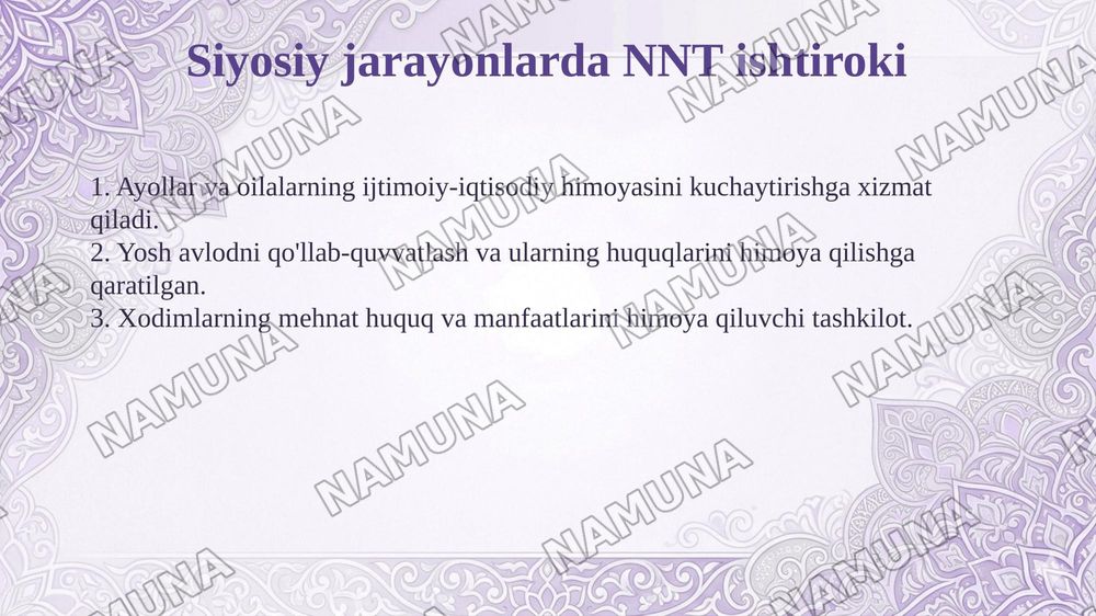 O‘zbekistonda demokratik, fuqarolik jamiyati asoslari shakllanishi — taqdimot, 8-slayd