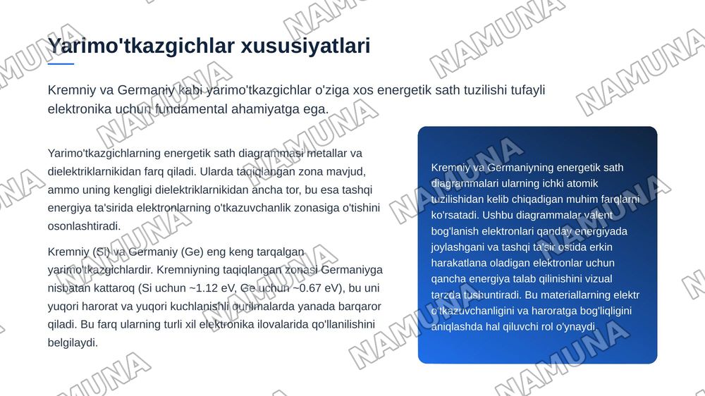 Tranzistorning energetik sath tasviri — zamonaviy taqdimot, 5-slayd
