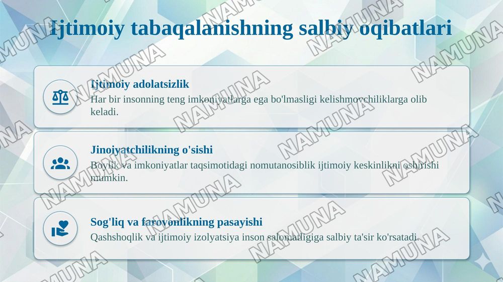 ⏳ Mavzu:Ijtimoiy tabaqalanish nima va u kundalik hayotimizda qanday namoyon bo‘ladi? — taqdimot, 8-slayd