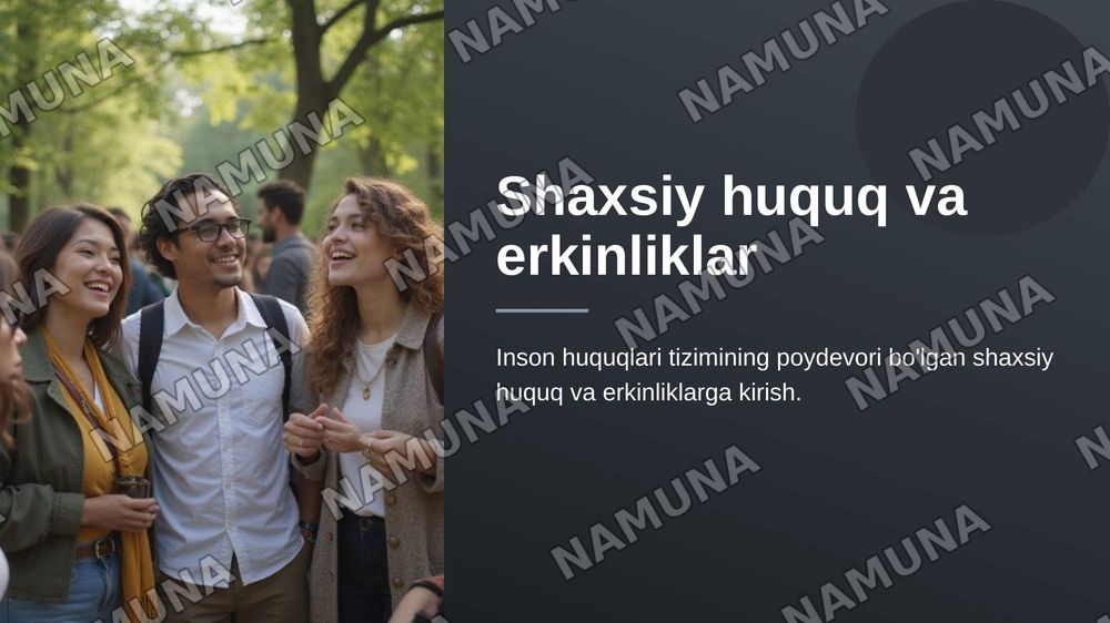 Shaxshiy huquq va erkinliklar — zamonaviy taqdimot, 1-slayd