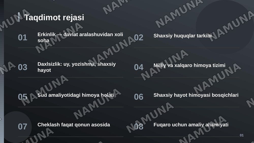 Shaxshiy huquq va erkinliklar — zamonaviy taqdimot, 2-slayd