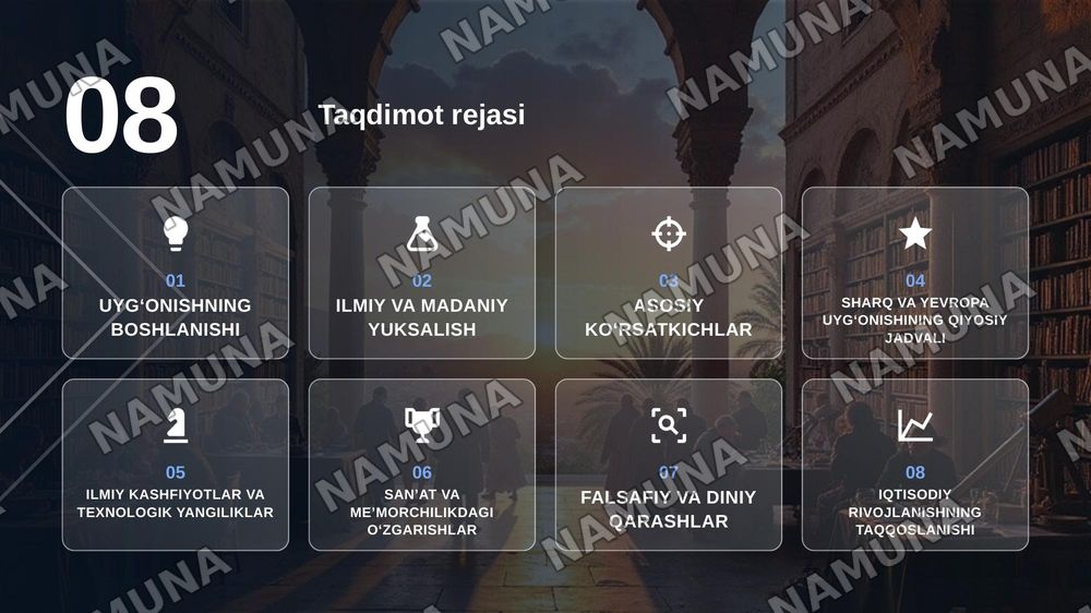 Sharq va Yevropa uygʻonishi — zamonaviy taqdimot, 2-slayd