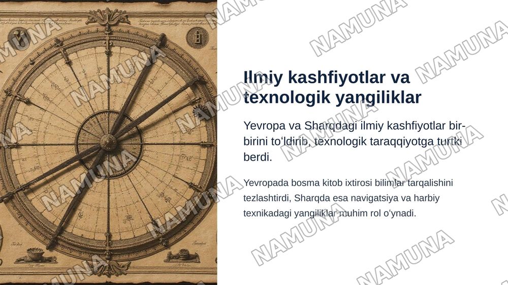 Sharq va Yevropa uygʻonishi — zamonaviy taqdimot, 8-slayd