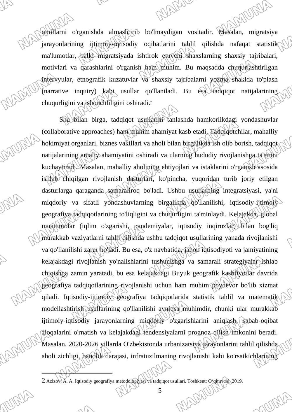 Iqtisodiy ijtimoiy geografiya tadqiqot usullari — mustaqil ish, 5-varaq