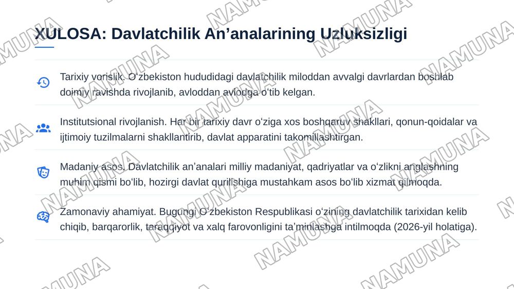 Oʻzbekistonda Davlatchilikning tarixiy asoslari — zamonaviy taqdimot, 8-slayd