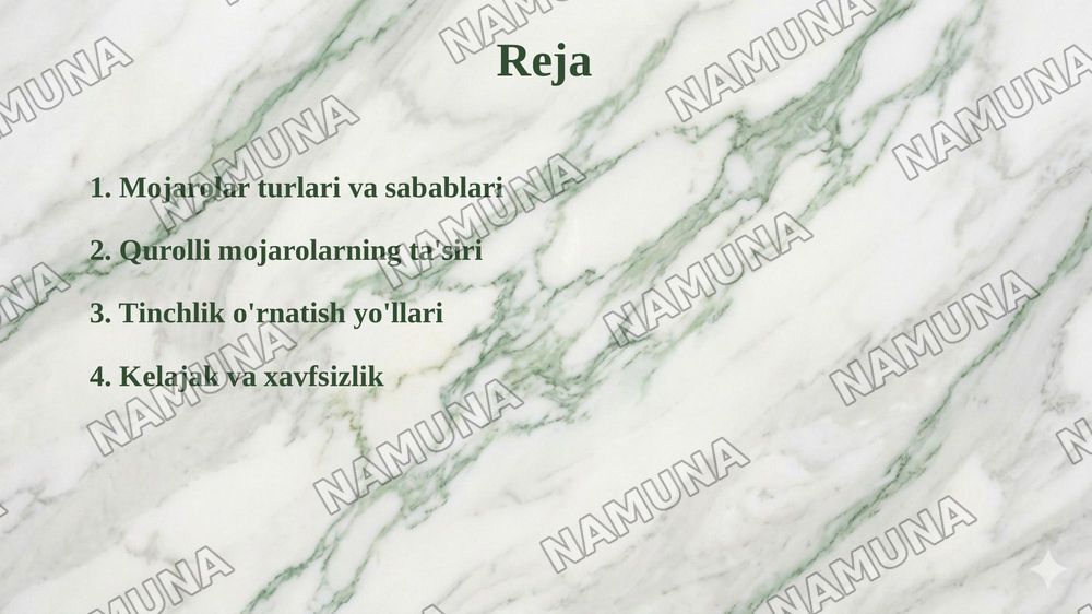 Qurolli mojorolar — taqdimot, 2-slayd