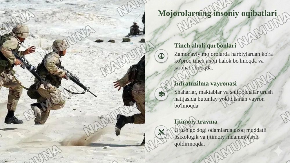 Qurolli mojorolar — taqdimot, 8-slayd