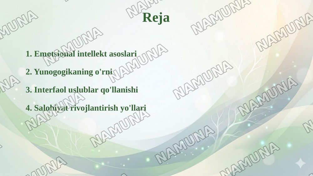 Yoshlarning emotsional intellekt salohiyatini rivojlantirishda yunogogikaning interfaol yondashuvlari — taqdimot, 2-slayd