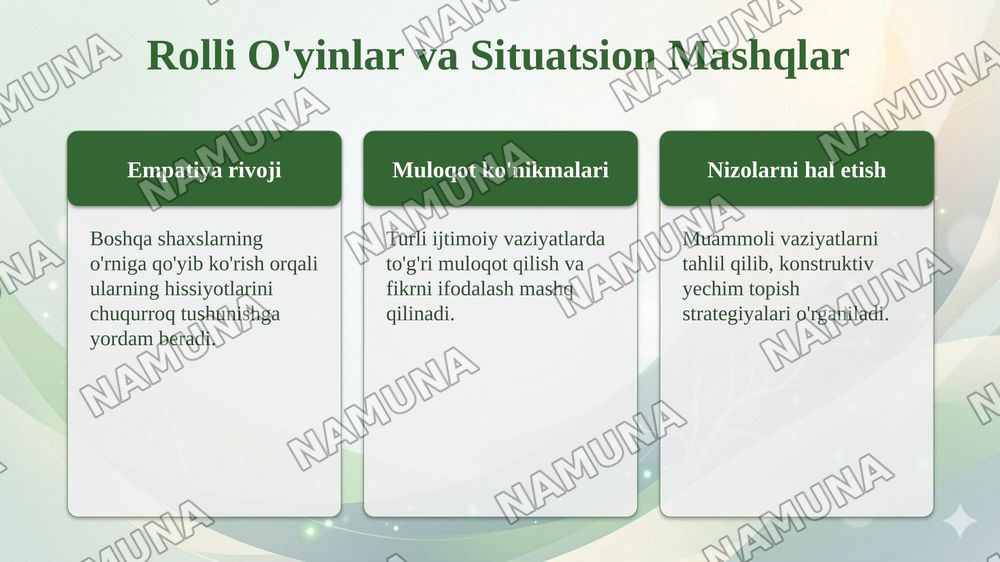 Yoshlarning emotsional intellekt salohiyatini rivojlantirishda yunogogikaning interfaol yondashuvlari — taqdimot, 7-slayd