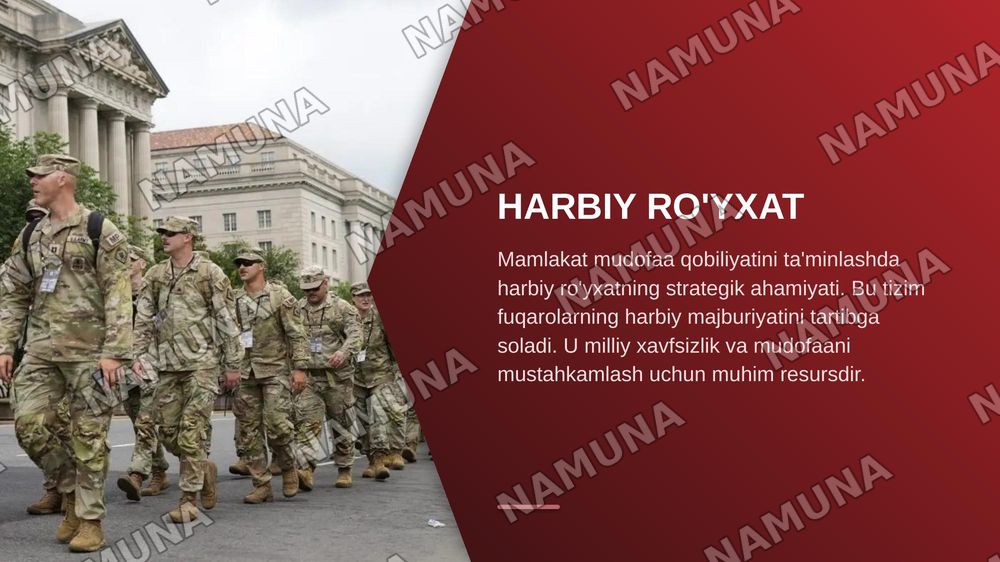 Harbiy royhat turlari — zamonaviy taqdimot, 3-slayd