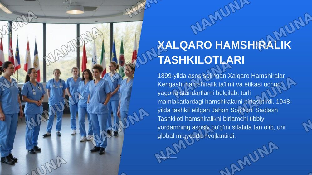 Hamshiralik ishi faniga kirish.
Hamshiralik ishining tarixi va rivojlanishi. — zamonaviy taqdimot, 7-slayd