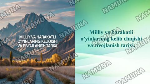 Milliy va harakatli o’yinlarning kelib chiqishi va rivojlanish tarixi. — taqdimot