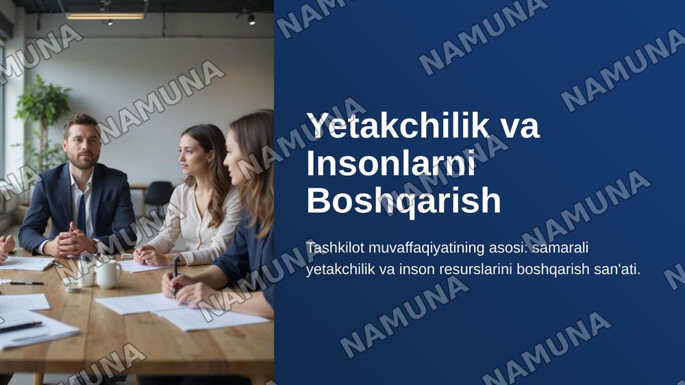 Yetakchilik va insonlarni boshqarish — zamonaviy taqdimot, 1-slayd