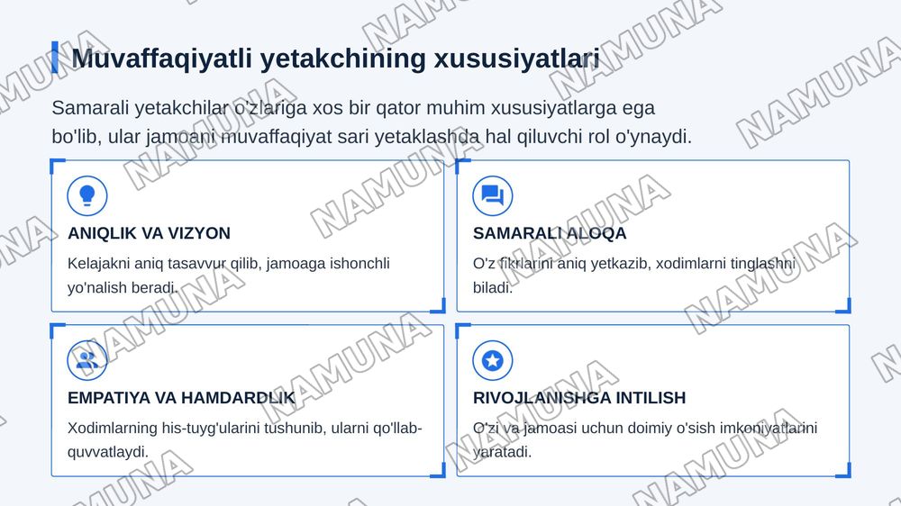 Yetakchilik va insonlarni boshqarish — zamonaviy taqdimot, 6-slayd