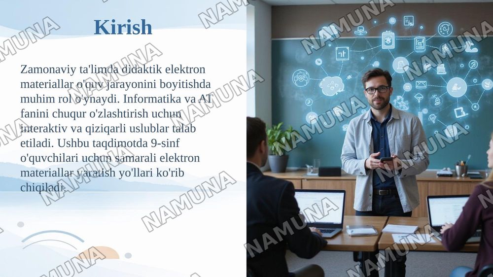9-sinf informatika va AT fanidan didaktik elektron materiallar tayyorlash — taqdimot, 3-slayd