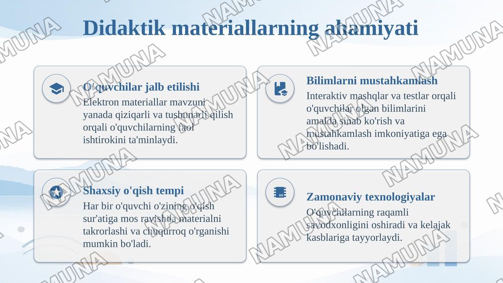 9-sinf informatika va AT fanidan didaktik elektron materiallar tayyorlash — taqdimot, 4-slayd