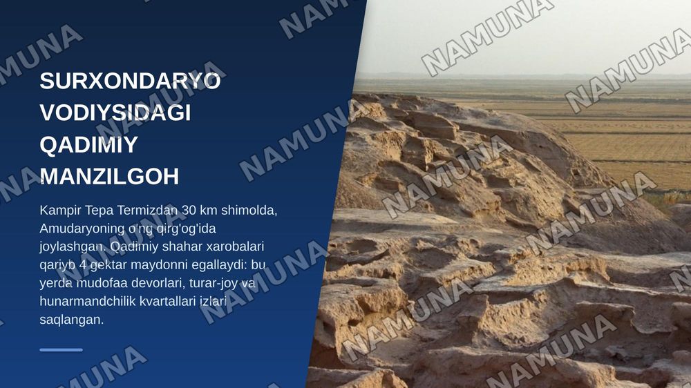 KAMPIR TEPA — zamonaviy taqdimot, 3-slayd