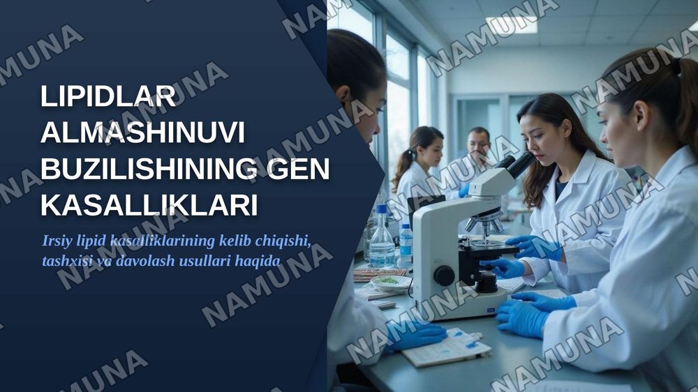 Lipidlar almashinuvining buzilishi natijasida kelib chiqadigan gen kasalliklari. — zamonaviy taqdimot, 1-slayd