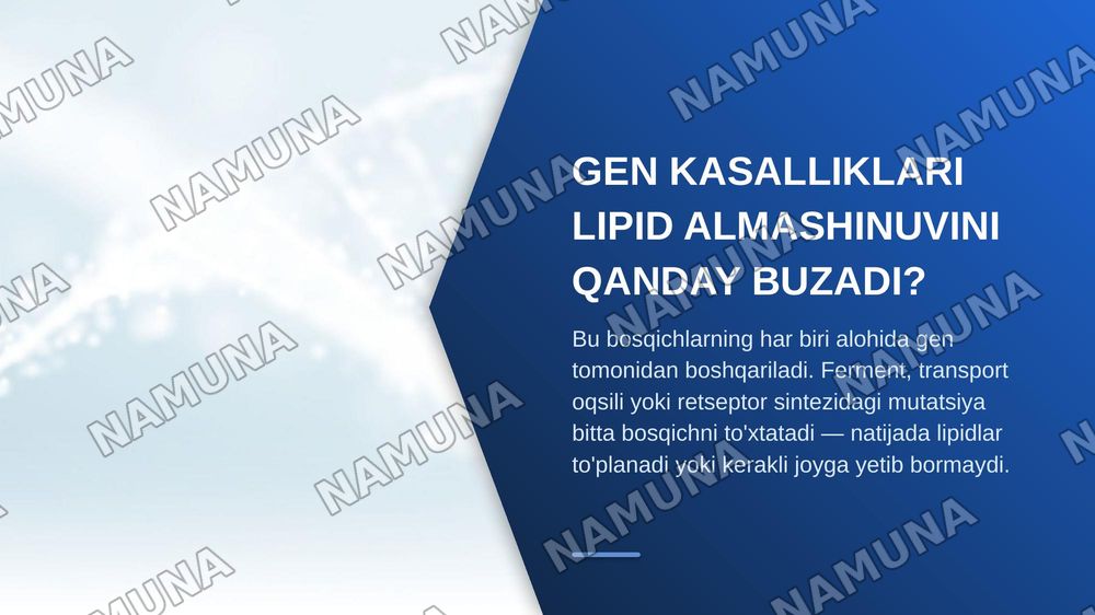 Lipidlar almashinuvining buzilishi natijasida kelib chiqadigan gen kasalliklari. — zamonaviy taqdimot, 5-slayd