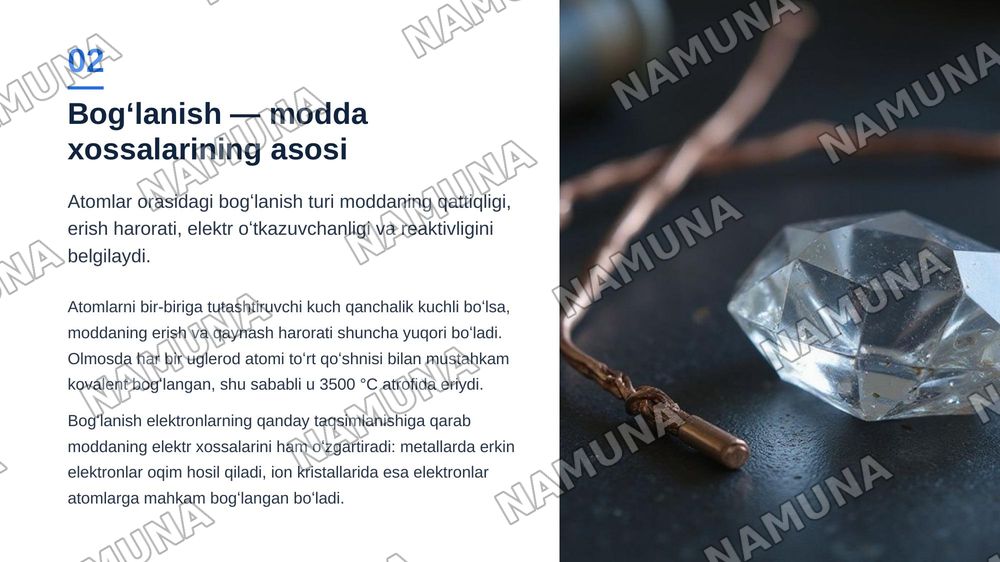 Kimyoviy bogʻlanishlarning zamonaviy nazariyalari va ularning moddalar xossalariga tasiri — zamonaviy taqdimot, 3-slayd