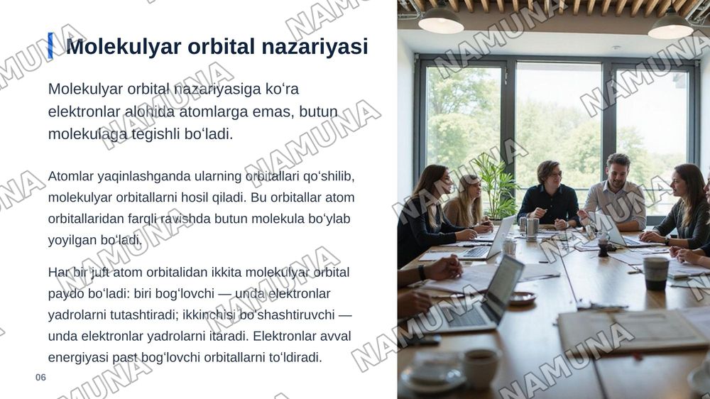 Kimyoviy bogʻlanishlarning zamonaviy nazariyalari va ularning moddalar xossalariga tasiri — zamonaviy taqdimot, 7-slayd