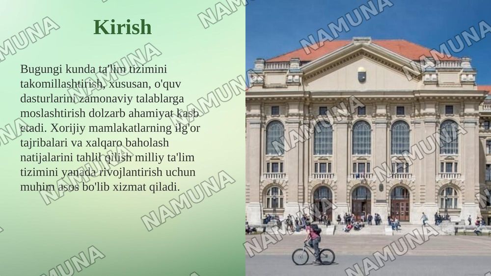 Xorijiy mamlakatlarning fan dasturini tahlil qilish va takomillashtirish boʻyicha xulosa tayyorlash — taqdimot, 3-slayd