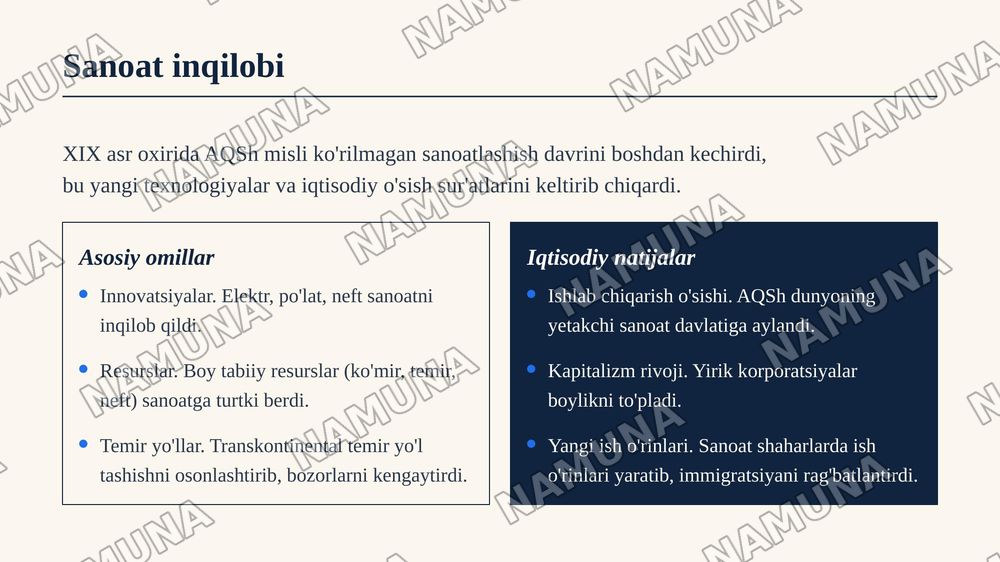 XIX asrning ikkinchi yarmida AQSh — zamonaviy taqdimot, 7-slayd