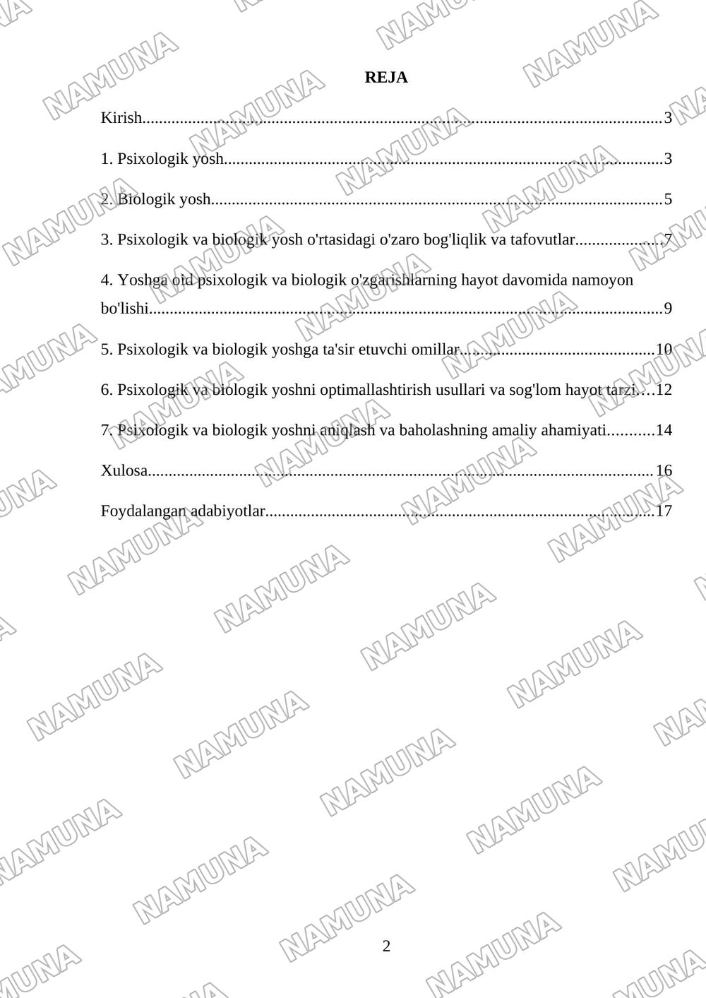 Psixologik va biologik yosh — mustaqil ish, 2-varaq