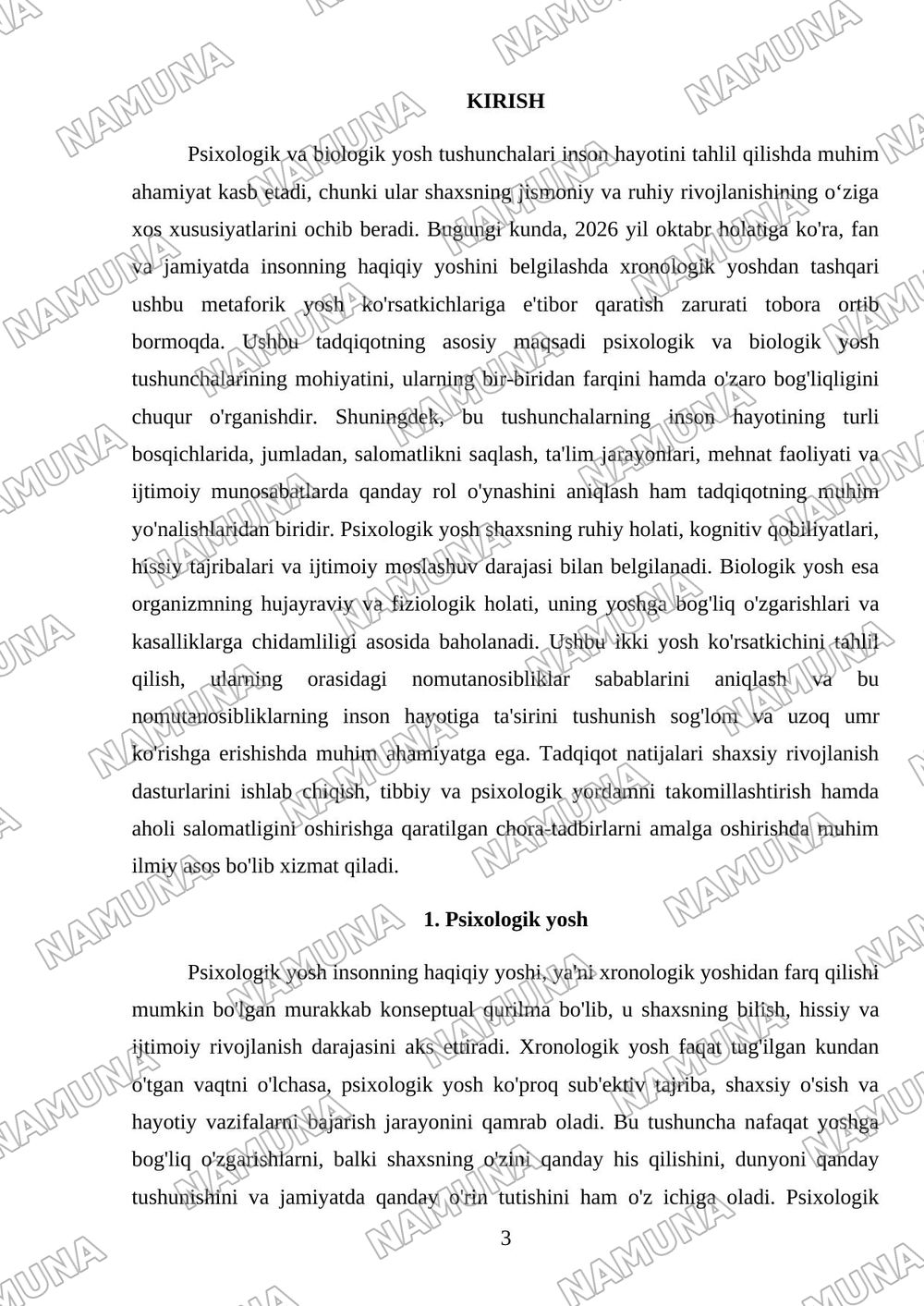 Psixologik va biologik yosh — mustaqil ish, 3-varaq