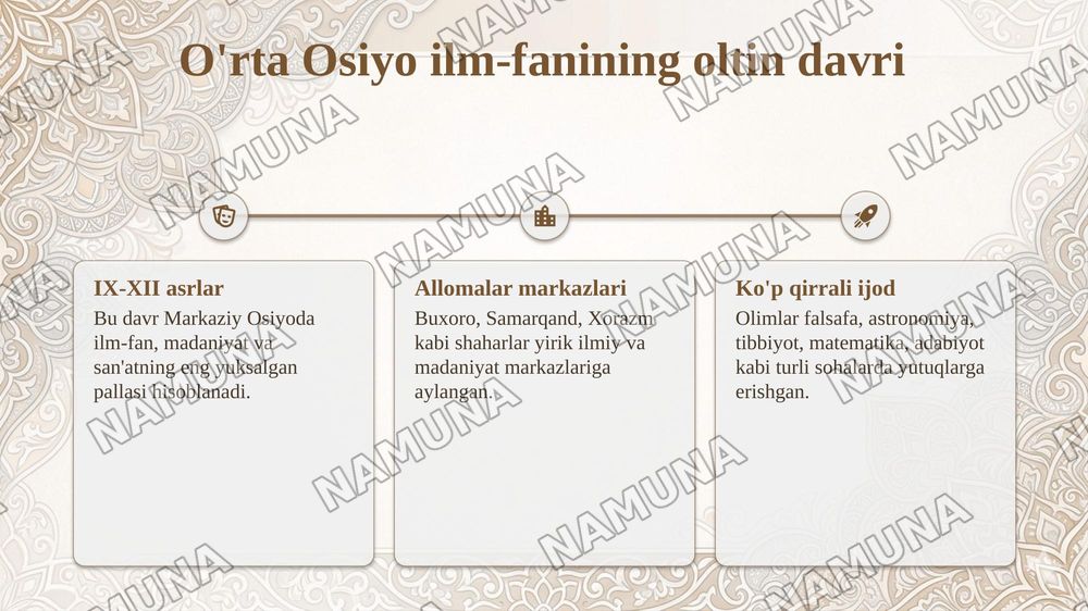 Markaziy Osiyo allomalar va ularning ilmiy me'rosi — taqdimot, 4-slayd
