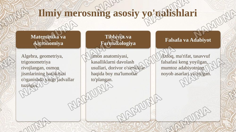Markaziy Osiyo allomalar va ularning ilmiy me'rosi — taqdimot, 8-slayd