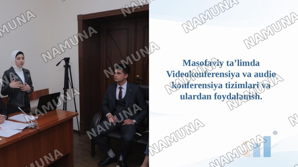 Masofaviy ta’limda Videokonferensiya va audio konferensiya tizimlari va ulardan foydalanish. — taqdimot, 1-slayd