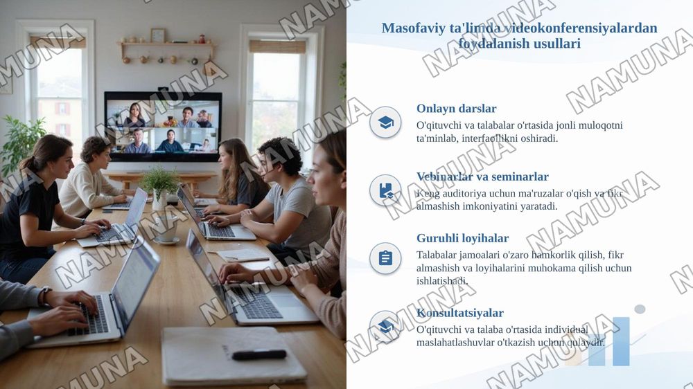 Masofaviy ta’limda Videokonferensiya va audio konferensiya tizimlari va ulardan foydalanish. — taqdimot, 6-slayd