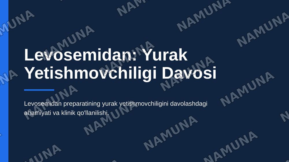 Levosemidan — zamonaviy taqdimot, 1-slayd