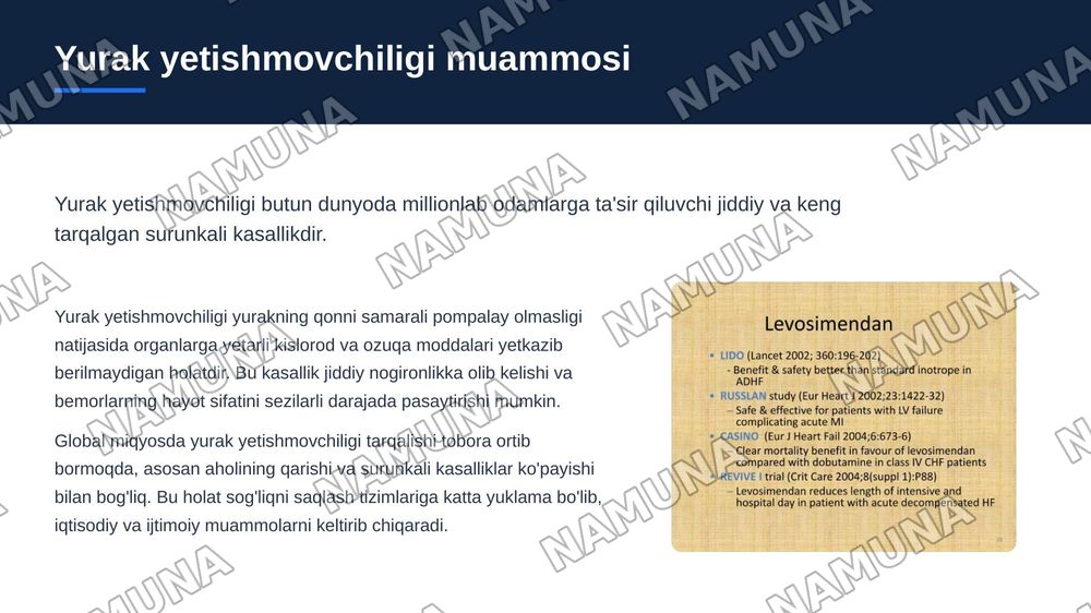 Levosemidan — zamonaviy taqdimot, 3-slayd