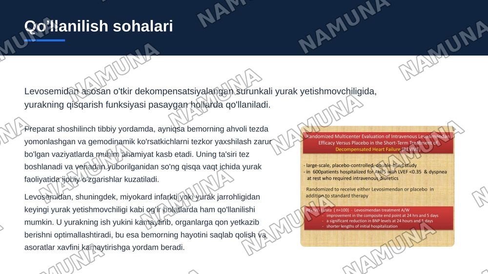 Levosemidan — zamonaviy taqdimot, 7-slayd
