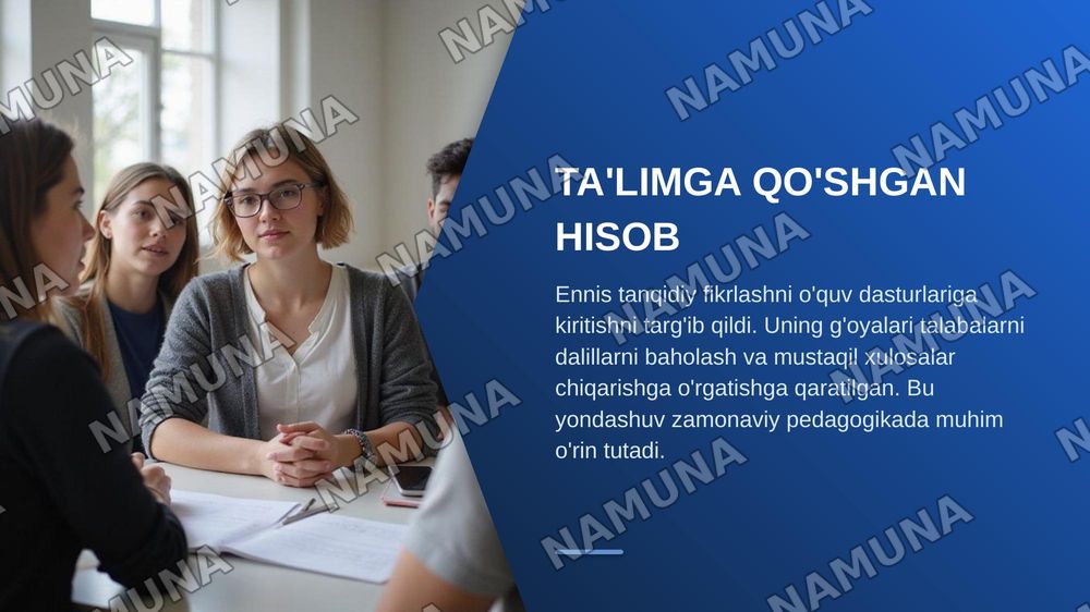 Robert Ennis hayoti va ijodi

Ingliz tilida — zamonaviy taqdimot, 8-slayd