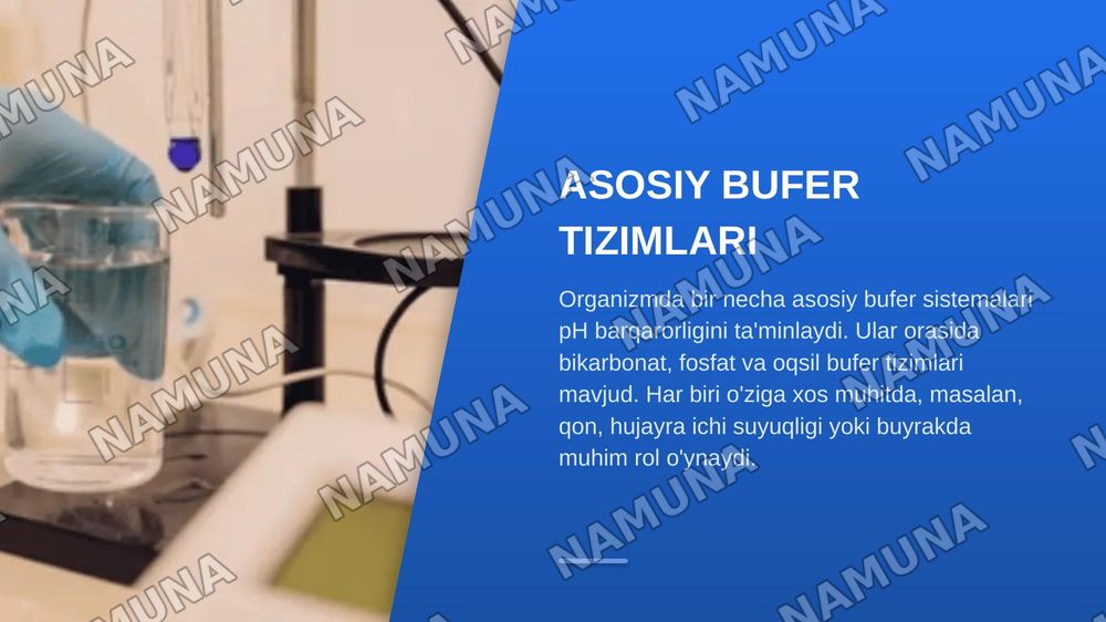 Organizmda bufer sistemalarning vazifasi. — zamonaviy taqdimot, 5-slayd